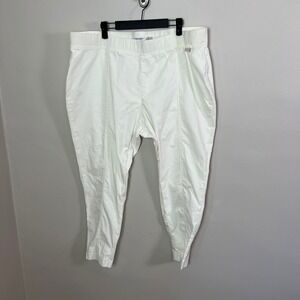 Calvin Klein Womens 2X White Pull On Skinny Front Seam Stretch Pants Plus Size